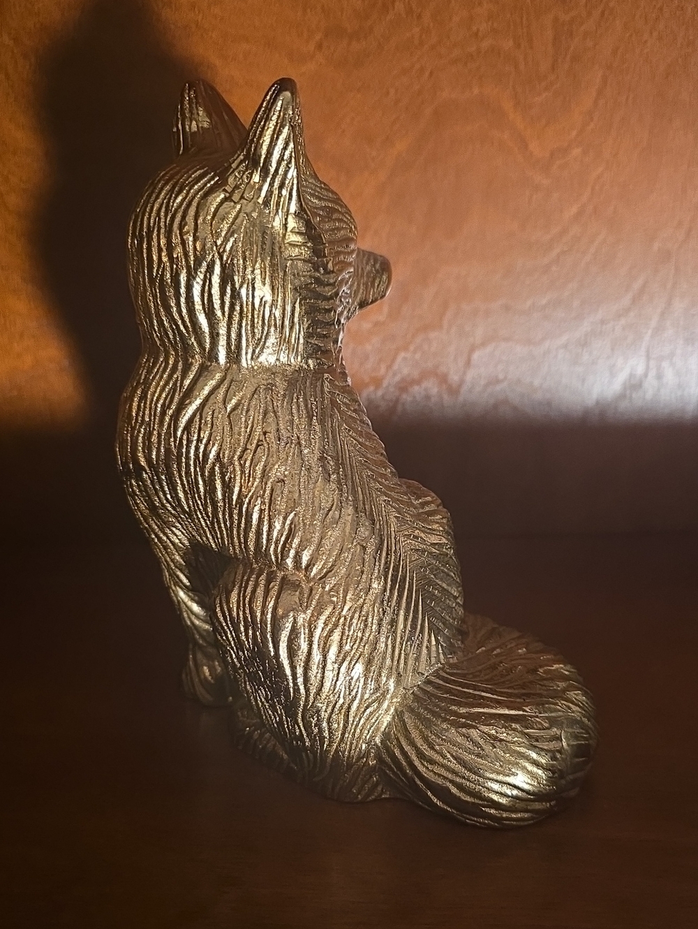 Goldtone Metal Fox Figurine - Picture 3 of 4